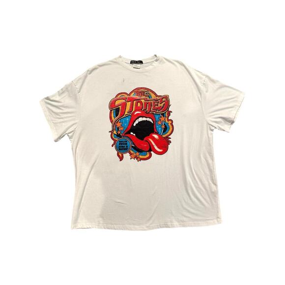 SHEIN Rolling Stones Graphic Tee Size L White Band T-Shirt Some Girls Tour 2022 - Picture 2 of 5